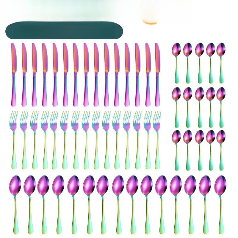 60-Piece Tableware 12-person Set American Station Flatware Set1010 Stainless Steel Tableware