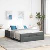 Exclusive House - Bed Frame with Mattress 2 Pieces Dark Grey Fabric