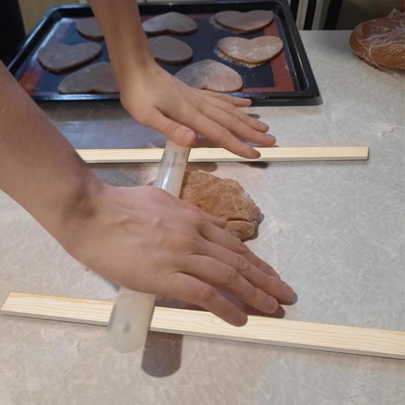 Pottery Rolling Stick Guide Thick Non Stick Baking Ruler Rolling Pin Wood Rolling Pin Measuring Clay Sculpting Pottery Tools