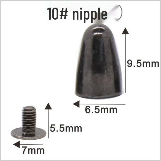 Punk Spike Alloy Bullet Rivet Horn Cone with Base Screw for Apparel, Bags, Shoes