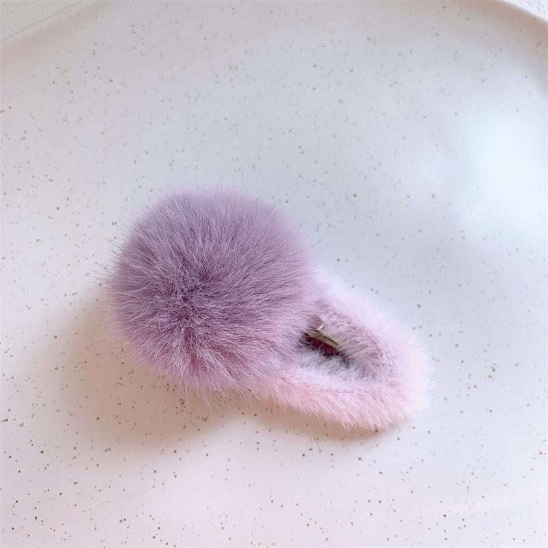 Cute Furry Hair Clip For Kids Fluffy Ball Barrette Girls Plush Hairclip Baby Pompoms Hair Tie Elastic Hair Rope Headdress