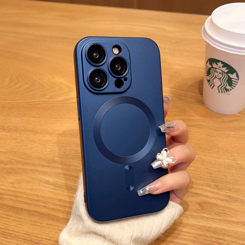 

Magnetic Skin-Feel Frosted iPhone Case with Lens Film: Compatible with iPhone 12, 14, and 15 Pro Max. 15