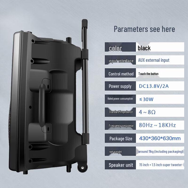 SOAIY 15-inch Portable Outdoor Karaoke Speaker with Dual Mics