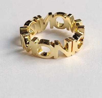 DOREMI 2.5mm Thick Letters Designer Jewelry Ring Girls Finger Ring Custom Initial Letter Ring Women Open Ring Jewelry