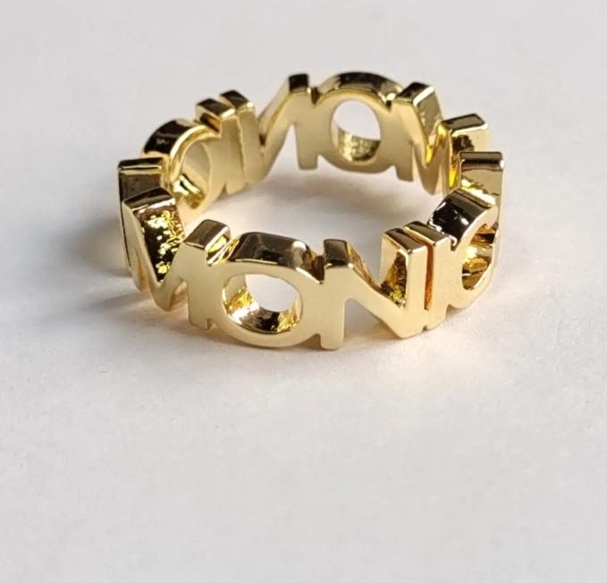 

DOREMI 2.5mm Thick Letters Designer Jewelry Ring Girls Finger Ring Custom Initial Letter Ring Women Open Ring Jewelry 6 золотой