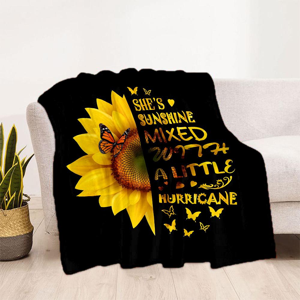 1pc Sunflower Field Bloom blanket Soft and Warm for Sofa Office Camping Travel Livingroom Great Gift for Friends and Family Comfortable All Seasons