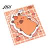 Glue-Free Sticky Pads 4 Pack Capybara Notepads, 30 Sheets Cute Self Cartoon Thick Paper Adhesive Notes Animal Memo Pads, for Office School Students