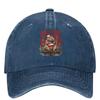 Polish Bober Meme Washed Denim Baseball Cap Adjustable Outdoor Casual Snapback Hat