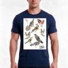 Lino Cut Garden Bird Collage TShirt Summer Casual Cotton Tee Oversized Streetwear Tops Vintage Graphic Print 100 Cotton