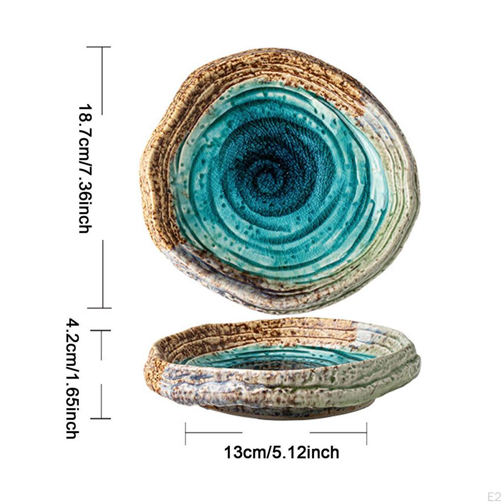 Ceramic Dinner Plate Irregular Deep Versatile Decorative Vintage Hotel Tableware for