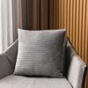 Soft Striped Home Decorative Throw Pillow Covers, Square Corduroy Cream Cushion Cases