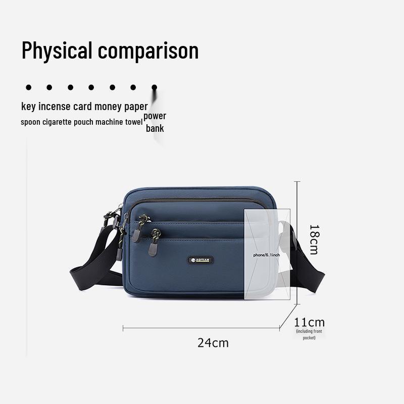 Herren Oxford Canvas Umhängetasche - Kleine Crossbody für Geschäftliche und Freizeitliche Nutzung