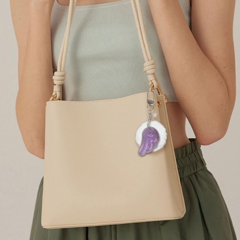 Cute Angel Star Keychain Key Accessory Practical Key Holder Cartoon Key Jewelry Alloy Texture Suitable for Woman Girls