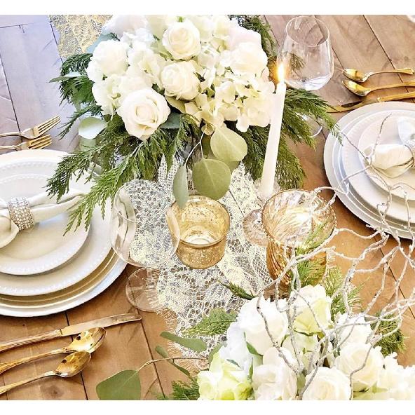 3 Pcs White Lace Table Runner 14 x 120 Inch Embroidered Boho Table Runner for Wedding Party Bridal Shower Decorations Vintage Rustic Table Runners