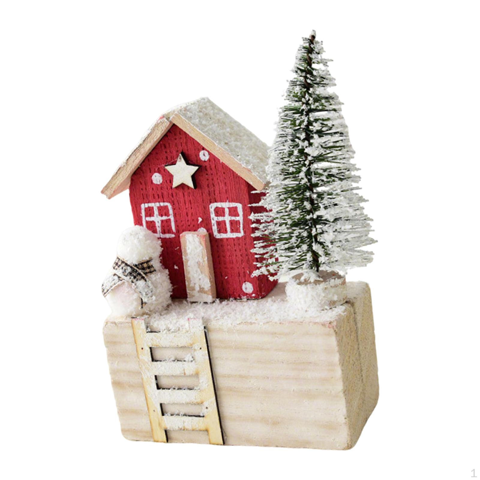 

Рождественская снежная деревня, Дом-сцена, Деревянная основа, Украшение, Настольное Style B