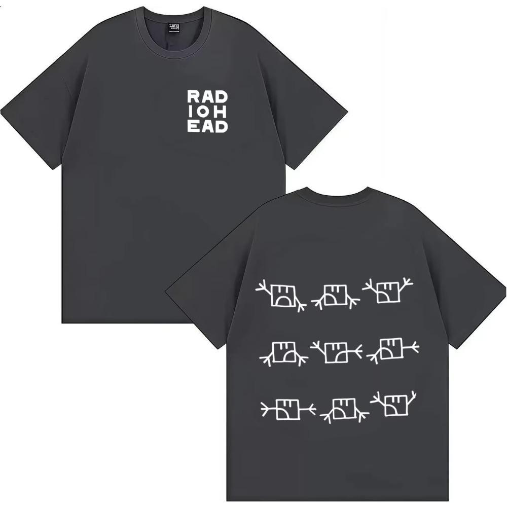 Radiohead Tour Merch Fashion Graphic T Shirt Men's Women Short Sleeve Harajuku T-shrit Oversized Cozy Tees Teenagers