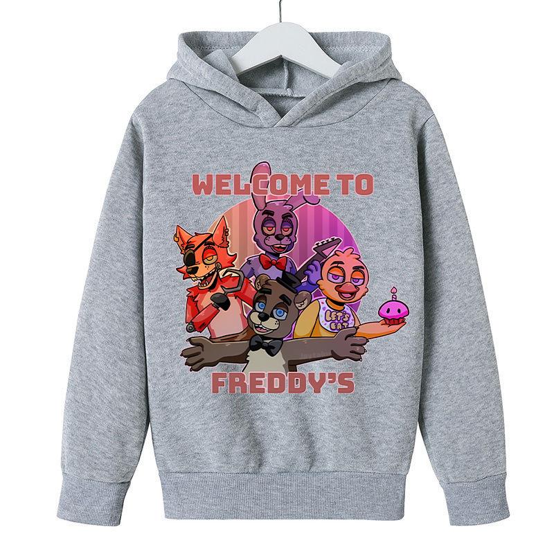 Five Nights At Freddy Hoodie for Children FNAF Anime Cartoon Cute Hooded Sweatshirt Boys Girls Autumn Fashion Sports Hoodies