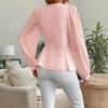 A High-end and Elegant Commuting V-neck Three-dimensional Floral Shirt Top for Women
