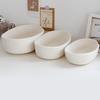 3 Pcs Desktop Storage Basket Oval Organizer Container Cotton Rope Hand Woven for Makeup Snacks