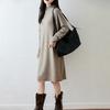 Women Sweater Dress 100% Wool MODERN NEW SAGA Turtleneck Knit Long Pullover Winter Jumpers Wool Long Dress Female