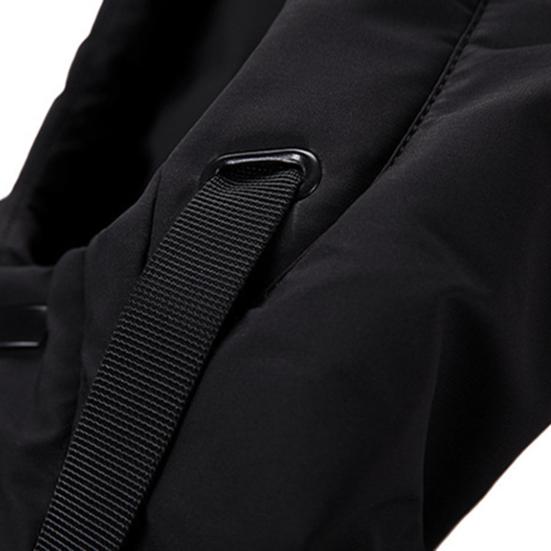 Autumn Winter Men Jacket Cotton Padded Hooded Long Sleeve Drawstring Mid-length Windbreaker for Daily Wear