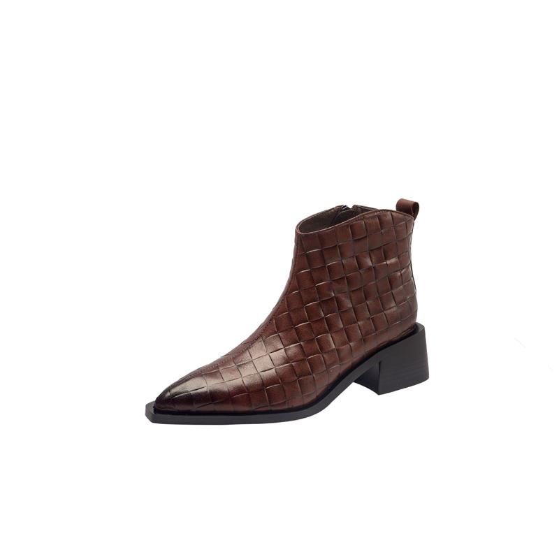 Fashion 2024 New Autumn Women Boots Pointed Toe Chunky Heel Boots for Women Winter Boots Short Boots