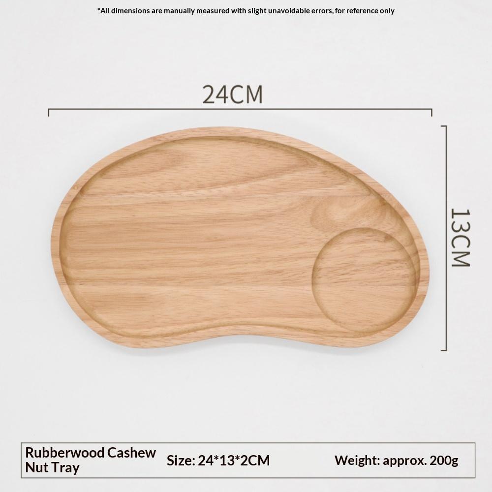 Acacia Wood Cashew‑Leaf Shaped Tray,Solid Wood Coffee Cup,Snack & Tea Plate,Home Tableware