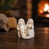 Miniature Christmas Character Sets Mini Resin Nativity Figurine for Desktop Decor, Holy Family Manger Christian Home Shelf Accents Scene Ornaments,