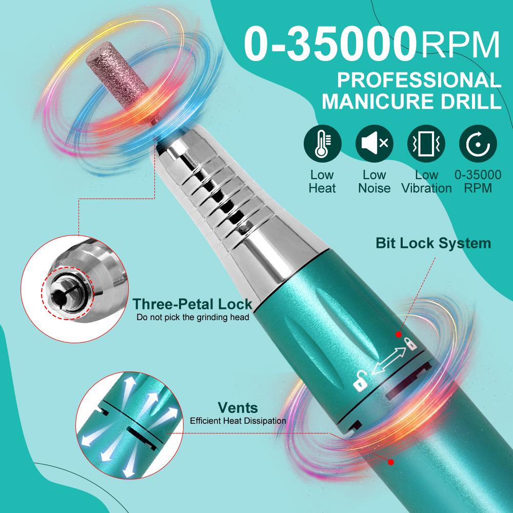 Gradient Portable 35,000 RPM Electric Nail Polisher & Remover