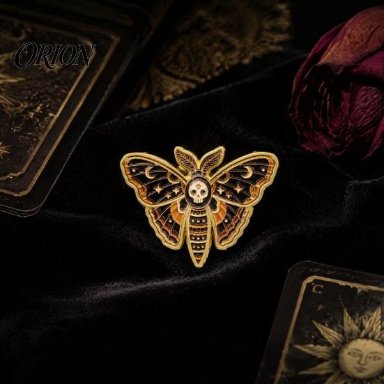 Artistic Alloy Badge Vintage Enamel Moth Brooch, Cartoon Insect Lapel Pin, Men Lightweight Clothes Pin Women Jewelry Accessories for Suit Dress