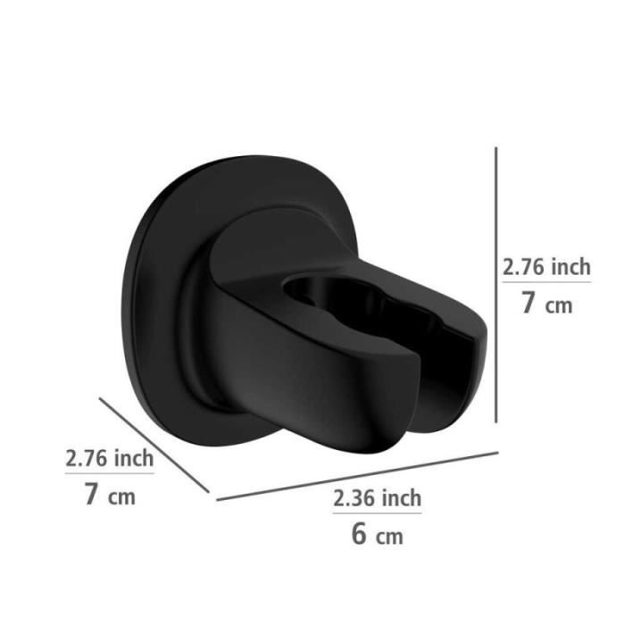Support Pour Douches À Main - WENKO - Libertà - Plastique Noir - Fixation Sans Perçage