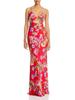 European and American Sexy Suspender Print Sleeveless Off-the-shoulder Fishtail Dress Vacation Lace-up Halter Dress