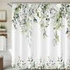 Red Floral Blossom Shower Curtain for Bathroom Plum Asian Japanese Cherry Blossoming Weeping Flower Bathtub Decor Waterproof