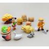 Dollhouse Mini Farm Animals Figurines Playset Flower Garden Lawn Landscape Decor Pretend Play Food Toy Gift for Toddler Girl Boy