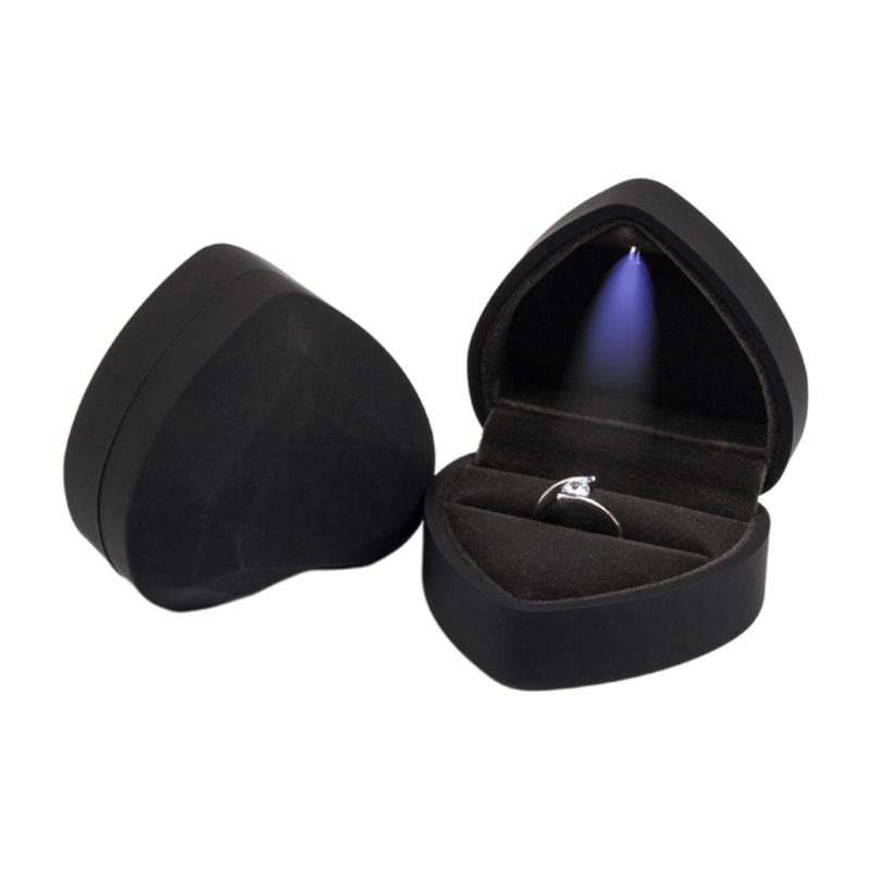 Luxury Bracelet Box Square Wedding Pendant Ring Case Jewelry Gift Box with LED Light for Proposal Engagement Wedding