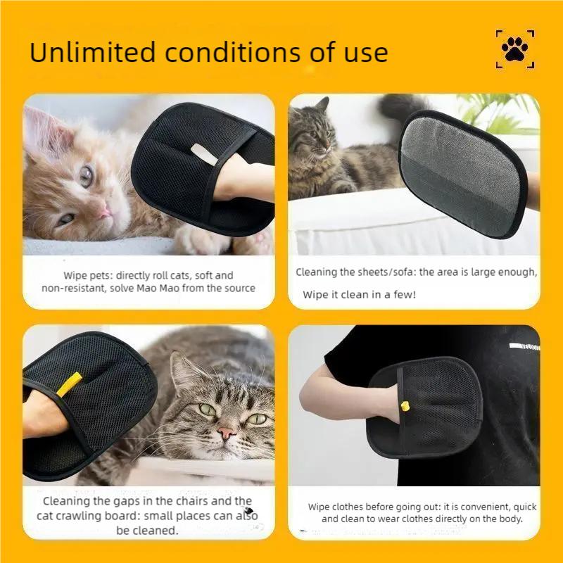 Reusable Pet Hair Removal Gloves Static-Free Grooming Tools for Pets Efficient Carpet Fur Removal