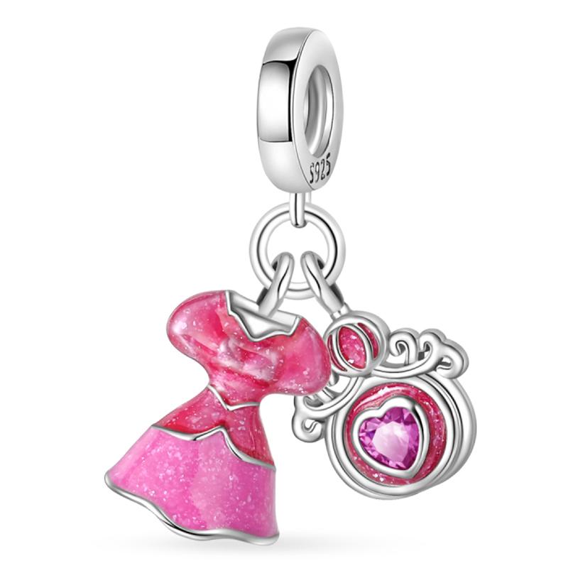 100% Copper Princess Dress Castle Witch Prince Dream Series Charms Beads Fit 3Mm Original Bracelets Diy Fine Jewelry Making