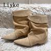 Modne Liyke Vintage Szpiczaste Skórzane Botki Plisowane Dla Kobiety Dziwne Niskie Cienkie Obcasy Buty Botki Do Kostki Kobiety Zapatos De Mujer