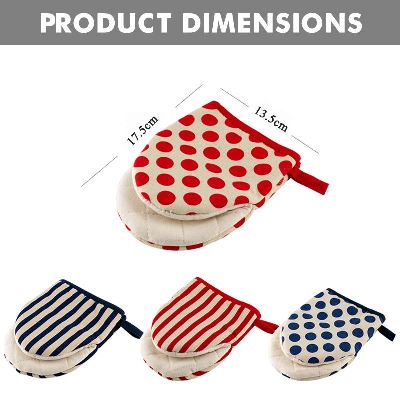 Cotton Oven Mitts, Heat-Resistant Oven Gloves Pot Holder, Kitchen Mitten for Cooking, Baking & Grilling