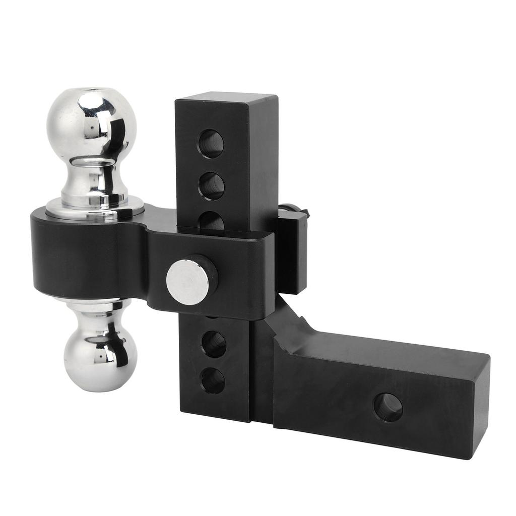 Adjustable Trailer Hitch 6in Drop Rise 12500LBS Capacity Stainless Steel for 2in Heavy Truck GTW Traction Hook Receiver