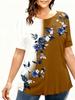 Summer Floral Flower 3D Print T-Shirts Women Casual Short Sleeve Round Neck T Shirt Harajuku Y2K Tees Top Female Street Clothing