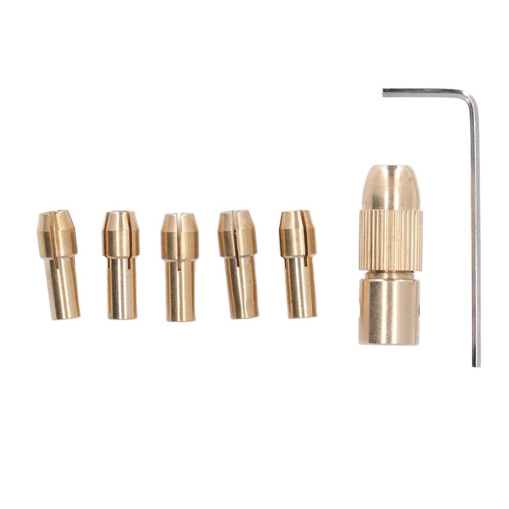 3 sets Allen Wrench Included Brass Drill Chuck 4 Jaw Rotary Tool Chuck  For Mini Electric Drills
