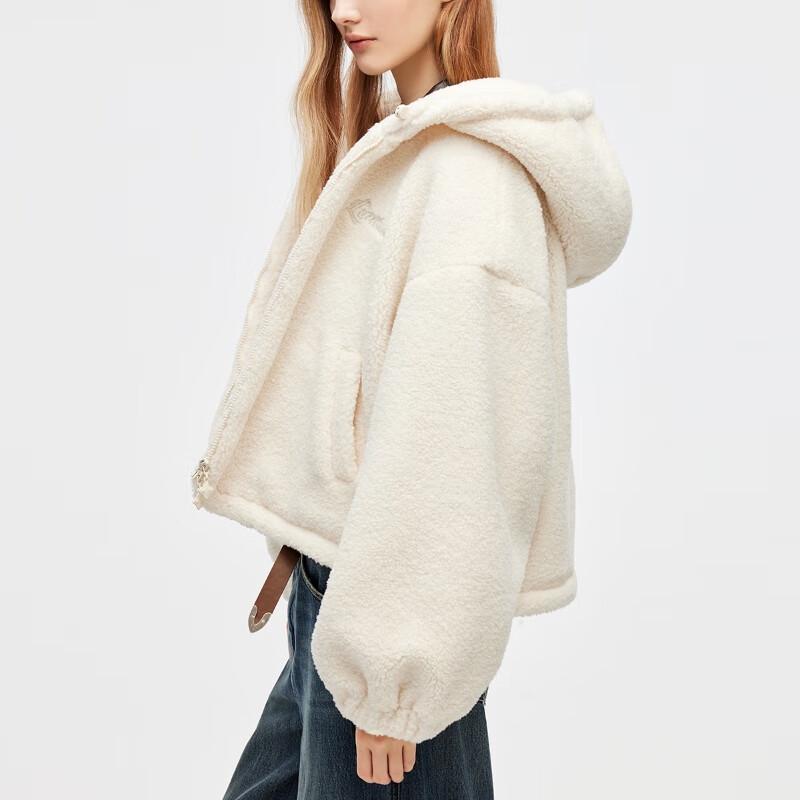 Only Women's 2025 Autumn Sporty Plush Hooded Padded Jacket