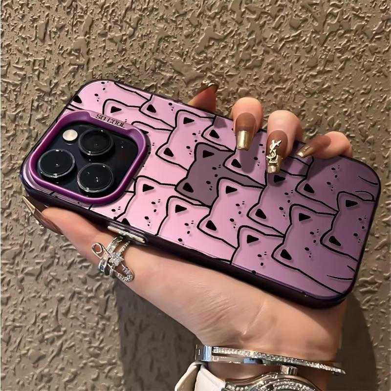 Cute Cartoon Cat Pattern Design Phone Case For iPhone 17 16 11 12 13 14 15 Pro Max X XS XR 8 7 Plus 17E 16E Air Shockproof Cover