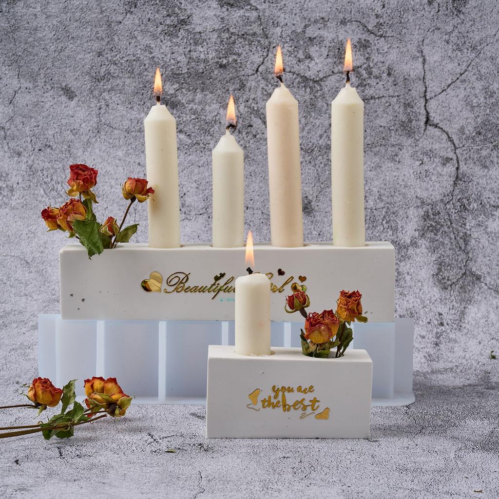 Multipurpose Sturdy Silicone Flower Base Candle Holder Mold Set Portable for Resin Plaster Craft Supplies Assorted Sizes