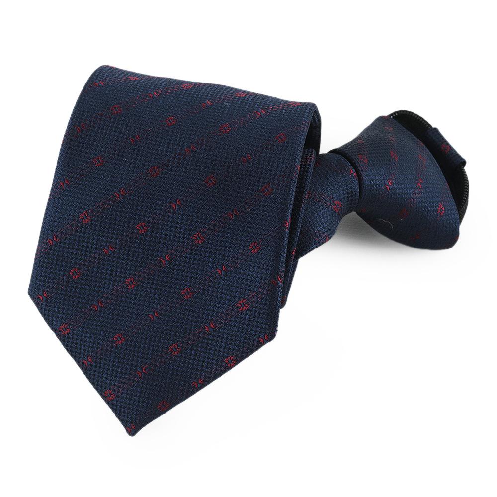 Lazy Tie Men'S Business Dress Wedding Shirt Zipper Knot-Free Navy Blue Burgundy Easily Pulled Men