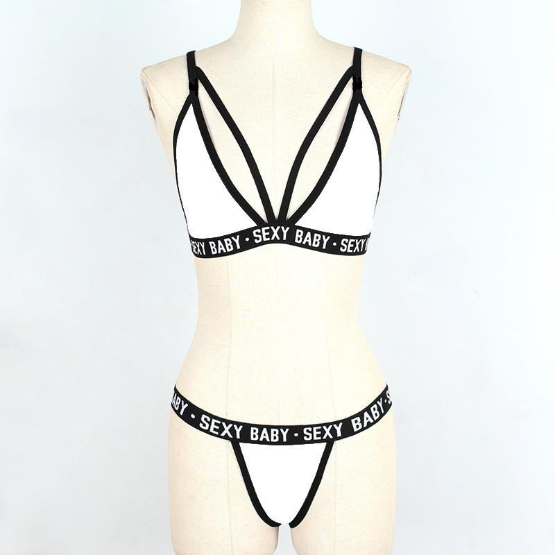 

Перспективный трехточечный купальник-бикини с буквами нижнее белье S белый