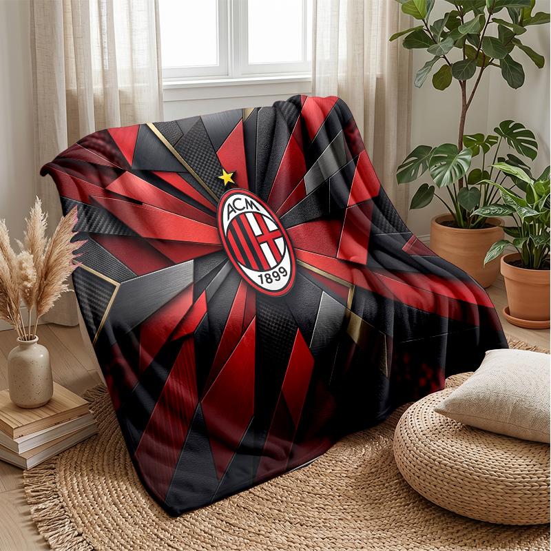 AC Mailand Thema Decke Weiche Flanelldecke Plüsch Überwurfdecke Gemütliche Sofa Bettdecke für Heimdekoration