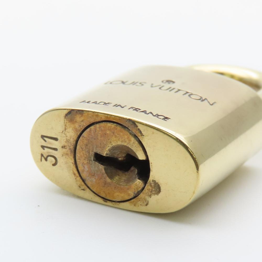 Used LOUIS VUITTON Cadena Key set No.311 metal gold padlock