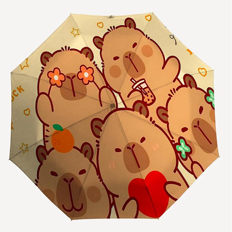 1 Stück Capybara Regenschirm - 8 Speichen verstärkt, Automatisches Öffnen, Leicht & Langlebig, Niedliches Modeaccessoire für Draußen - Y0309